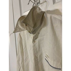 HUGO BOSS Men's Sz XL Button Up Shirt Long Sleeve‎ Orange Label Solid White